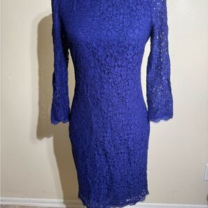 Elegant Blue Lace Dress